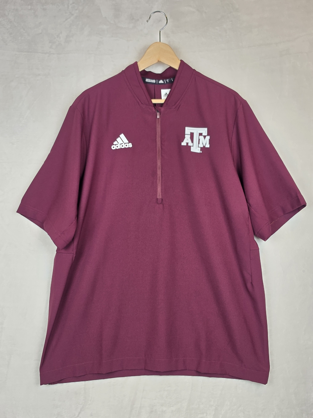 Adidas Texas A&M Aggies Quarter Zip Pullover Mens Large Maroon Baseball Team